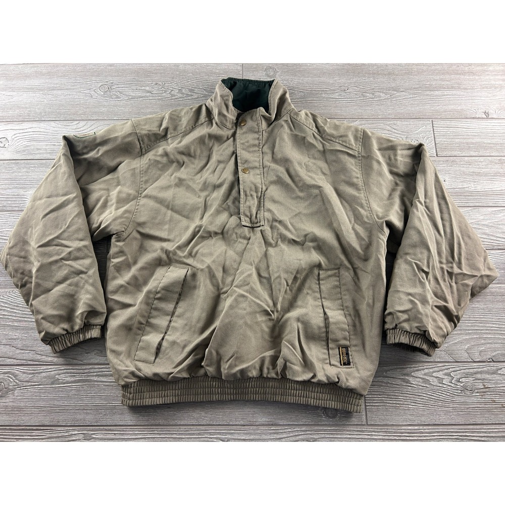 Tourney Gore-Tex Golf Jacket Mens Large Tan Waterproof Windproof Pullover 240